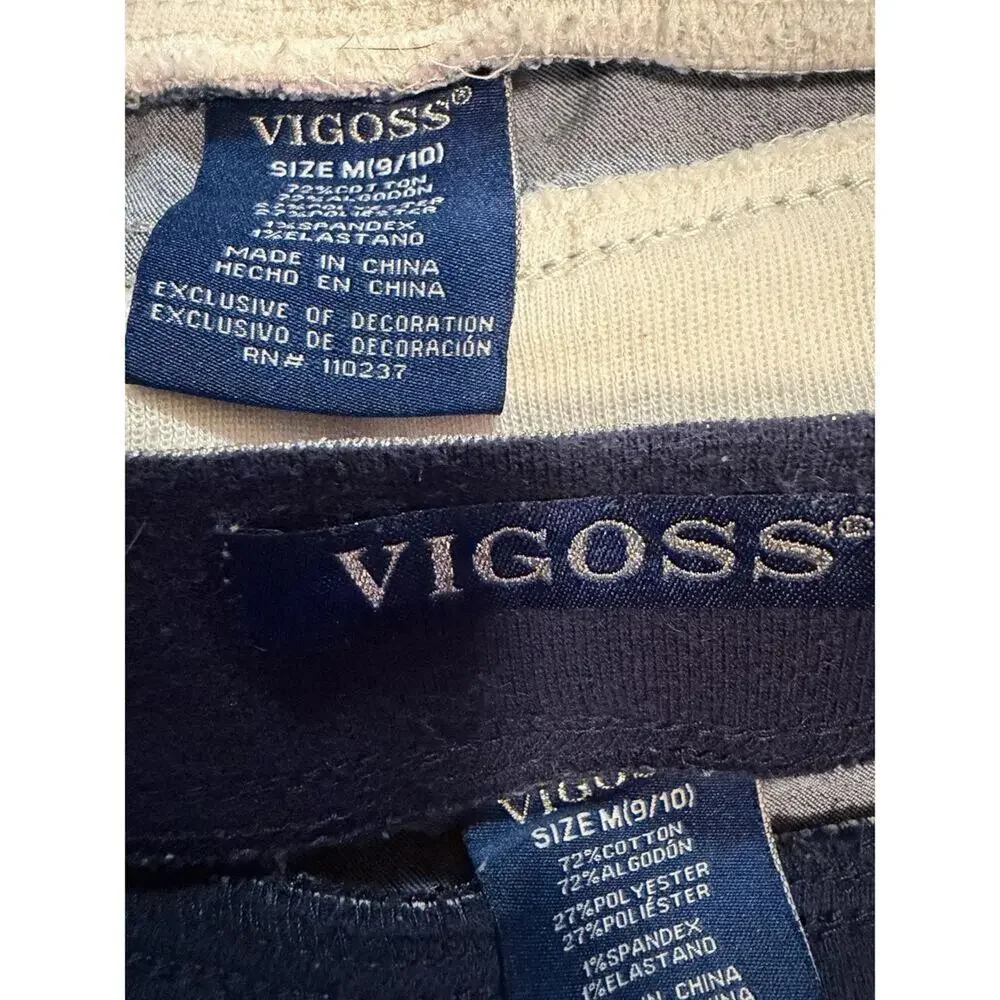 LOT OF 2 Vigoss Denim Shorts with Elastic Waistbands Size Med 9 10